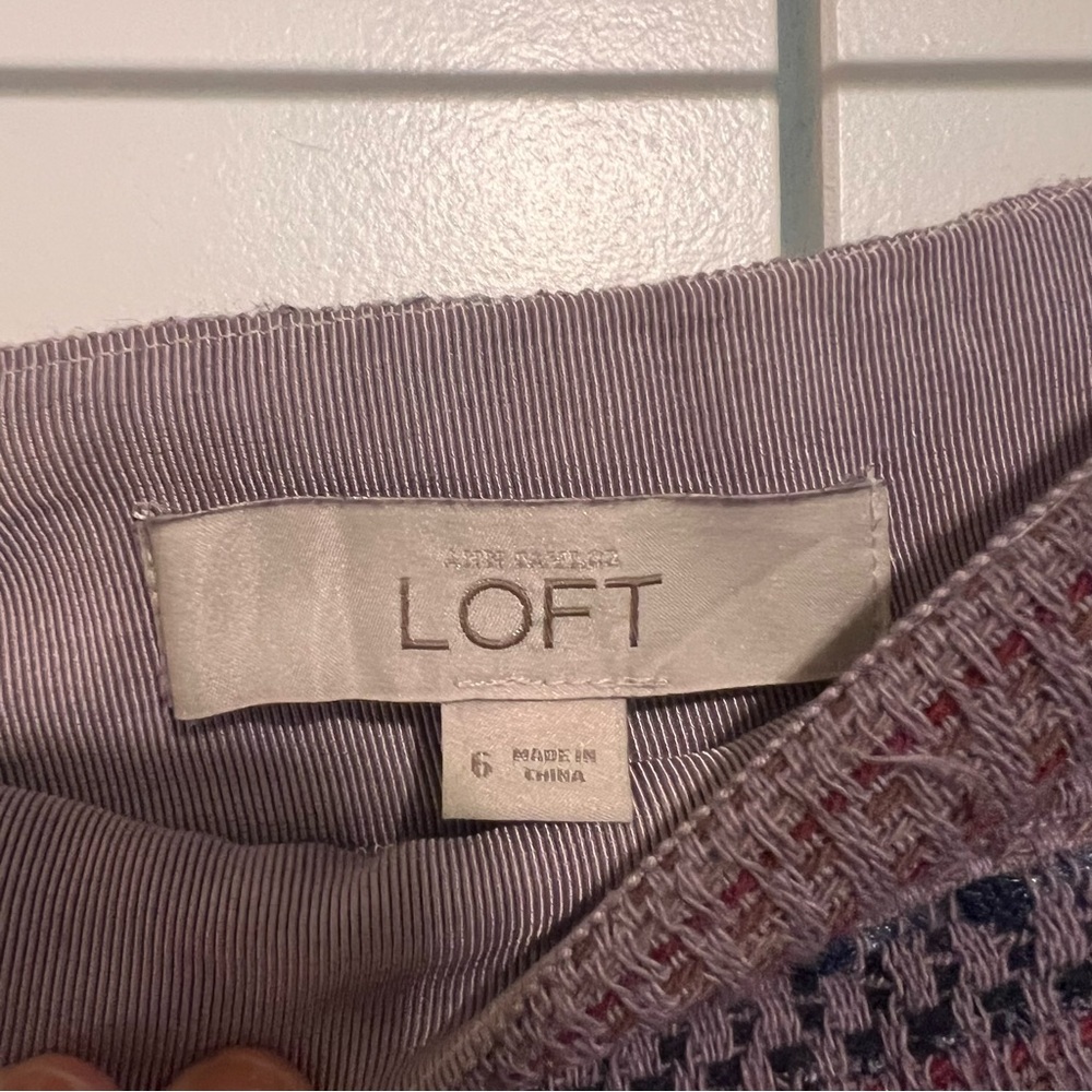 LOFT Purple and Blue Textured Mini Skirt - Picture 2 of 5